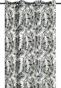 Kész függöny Ziana 140x260 fekete trópusi levelek etno boho glamour