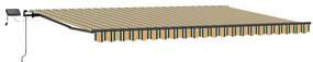 Kézi Behúzható Napellenző LED Zöld és Sárga 500x300 cm