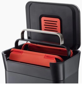 Fekete acél pedálos szemetes 30 l Titan – Joseph Joseph