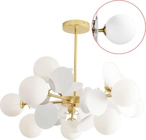 Modern Függő Lámpa Glamour APP1565 Arany Fehér Gemoterikus 12xE27