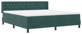 Boxspring Ágy Matraccal Sötét Zöld 180x200 cm Bársonyos