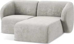 Világosszürke zsenília sarokkanapé (jobb oldali-heverő résszel) Lani – Makamii