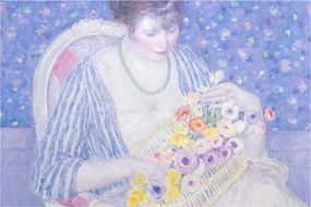 Kép - Frederick Carl Frieseke,  The Basket of Flowers, reprodukciók (90x60 cm)
