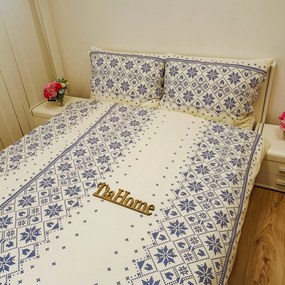 Etnico kék pamut lepedők TiaHome - 1x Párna 90x70cm, 1x Paplan 140x200cm