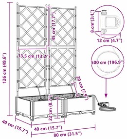 Kerti ültetők Világosszürke 80 x 40 x 126 cm Acél