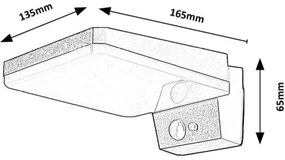 Rabalux 77078 - LASSET LED 4,4W/3,7V IP54 fekete napelemes fali lámpa