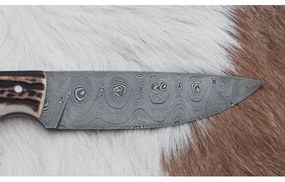 Damaszkuszi vadászkés 11 cm szarvas agancs