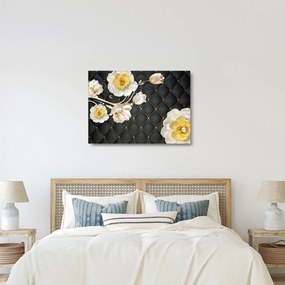Fehér rózsa virágok képe (üvegen) (70x50 cm)