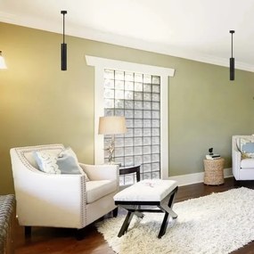 Csillár rúdon 1xGU10/35W/230V 30 cm fekete