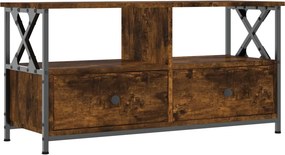 vidaXL füstös tölgy színű szerelt fa és vas TV-szekrény 90x33x45 cm