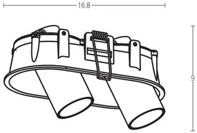 Zambelis Z11207-B - LED Beépíthető spotlámpa 2xLED/7W/230V CRI90 fekete