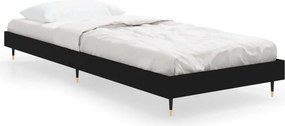 vidaXL fekete szerelt fa ágykeret 75 x 190 cm