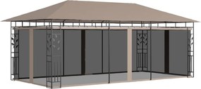vidaXL tópszínű pavilon szúnyoghálóval 6 x 3 x 2,73 m 180 g/m²