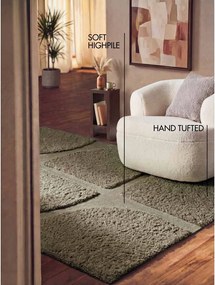 Khaki kézi szövésű szőnyeg 120x180 cm Lambeth Jasper – Ted Baker