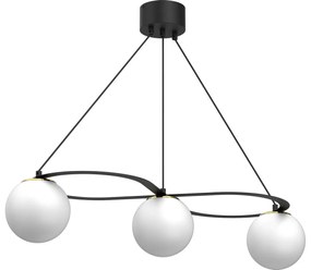 Csillár zsinóron BALLO 3xE27/15W/230V fekete/fehér