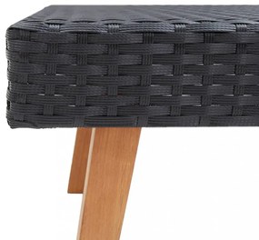 5 részes fekete polyrattan kerti ülőgarnitúra párnákkal