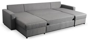 U-alakú, kihúzható ülőgarnitúra tárolórésszel JANISE, szürke