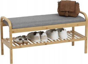Cipőtartó polc bambusz puffal Cosy Bézs az előszobába dekoratív stílusos