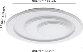 EGLO 32053 PALAGIANO Kerek Mennyezeti Lámpa Fehér LED IP20