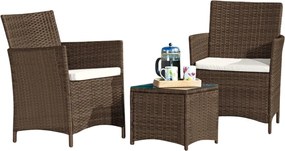 Avenberg Veneto rattan szett, barna/bézs