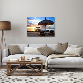 Üveg kép - Naplemente Mauritiuson (70x50 cm)