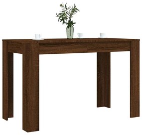 Barna tölgy színű szerelt fa étkezőasztal 120 x 60 x 75 cm