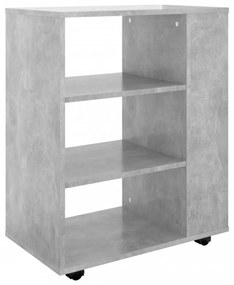 betonszürke szerelt fa kerekes szekrény 60 x 35 x 75 cm