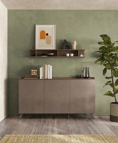 TRAY Szürke - Mercure tölgy Komód 3 ajtós 181 cm