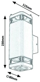 Rabalux - Kültéri fali lámpa 2xGU10/25W/230V IP44 fekete