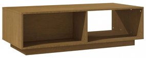 mézbarna tömör fenyőfa dohányzóasztal 110 x 50 x 33,5 cm