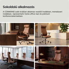 Bőr vezetői irodai szék barna COMMAND