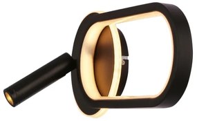 MONET LED fali lámpa 13W+2W, 230V, 3000/4000/6000K, fekete