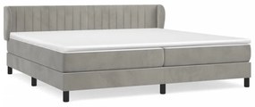 világosszürke bársony rugós ágy matraccal 200x200 cm