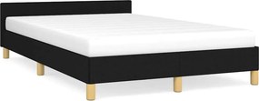vidaXL fekete szövet ágykeret matrac nélkül 120x200 cm