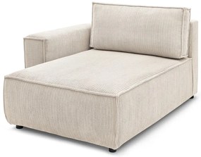 Krémszínű kordbársony kanapé modul (bal oldali) Nihad modular – Bobochic Paris