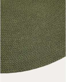 Zöld kerek kültéri-beltéri szőnyeg újrahasznosított szálakból ø 150 cm Despas – Kave Home