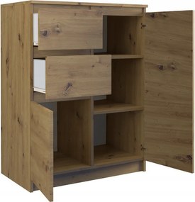 2D2S fiókos szekrény, tölgy