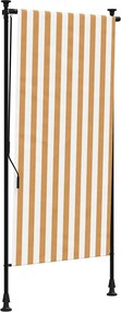 vidaXL narancssárga és fehér szövet és acél kültéri roló 120 x 270 cm