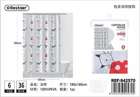 Stílusos Zuhanyfüggöny 180x180cm Mintával