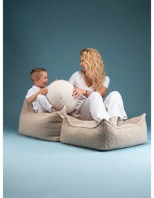 Világosbarna buklé gyerek babzsákfotel Square – Wigiwama