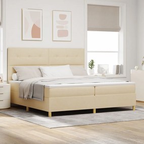 Box Spring Ăgy Matraccal KrĂ©m 200x200 cm Szövet