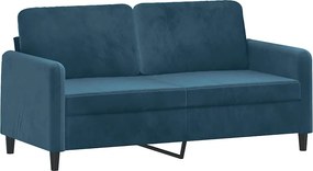 vidaXL kétszemélyes kék bársony kanapé 140 cm
