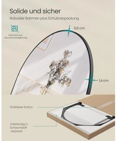 Teljes alakos tükör, 160 x 50 cm, tintafekete