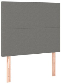 sötétszürke szövet rugós ágy matraccal 120 x 200 cm
