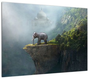 Kép - Az elefánt a Taj Mahal tetején (70x50 cm)