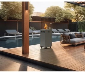 Planika Faro GAS - Kültéri gáz kandalló 142x36 cm 8kW szürke + védőborítás