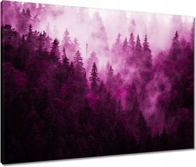 Vászonkép 80x60 Tájkép Rózsák Hegyek Köd