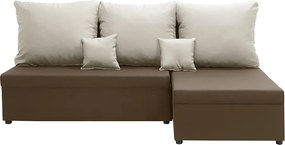 BODZO Kinyitható sarokkanapé Világosbarna/krém