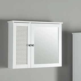 [en.casa] Tükrös fürdőszobaszekrény Karlsøy 50x60x15cm fehér