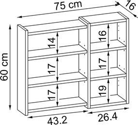 Fürdőszobaszekrény, 75 cm – TR283VLN1153